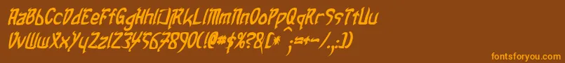 TaibaijanBoldItalic Font – Orange Fonts on Brown Background