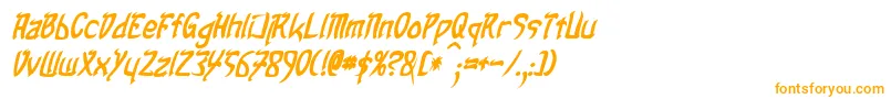 TaibaijanBoldItalic Font – Orange Fonts on White Background