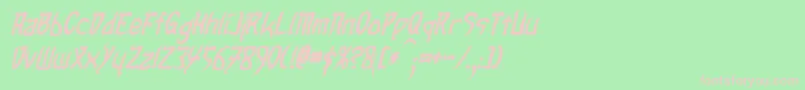 TaibaijanBoldItalic Font – Pink Fonts on Green Background