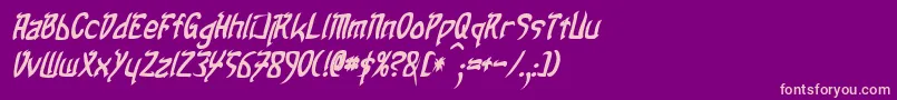 TaibaijanBoldItalic Font – Pink Fonts on Purple Background