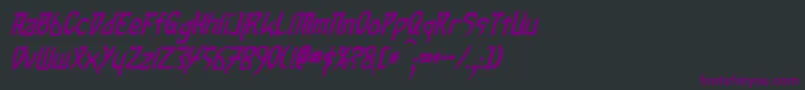 TaibaijanBoldItalic Font – Purple Fonts on Black Background