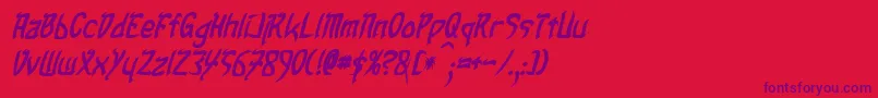 フォントTaibaijanBoldItalic – 赤い背景に紫のフォント