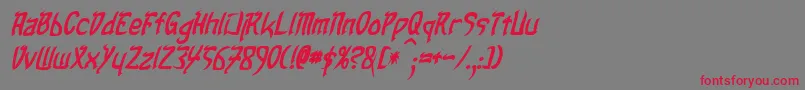 TaibaijanBoldItalic Font – Red Fonts on Gray Background