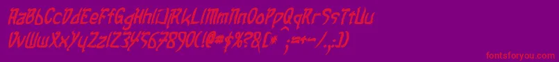 TaibaijanBoldItalic Font – Red Fonts on Purple Background