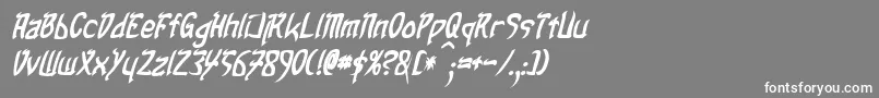 TaibaijanBoldItalic Font – White Fonts on Gray Background