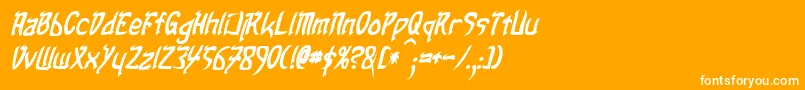 TaibaijanBoldItalic Font – White Fonts on Orange Background
