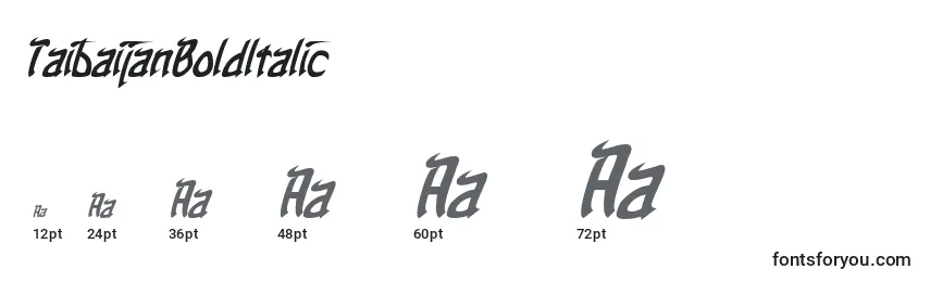TaibaijanBoldItalic Font Sizes