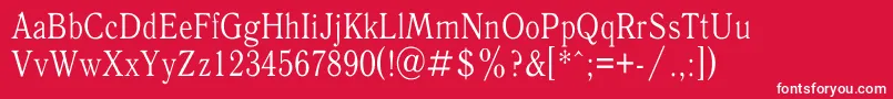 AntiquaThin-Schriftart – Weiße Schriften auf rotem Hintergrund