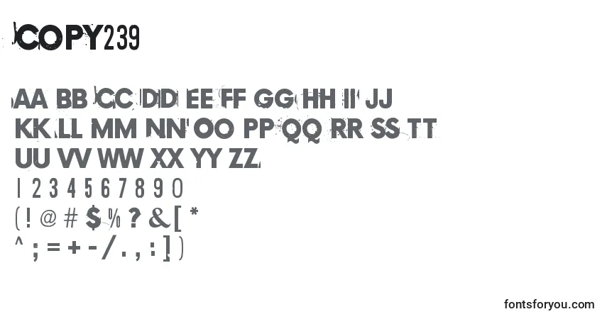 Fuente Copy239 - alfabeto, números, caracteres especiales