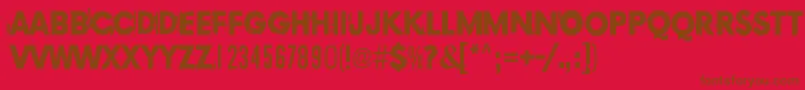 Copy239 Font – Brown Fonts on Red Background
