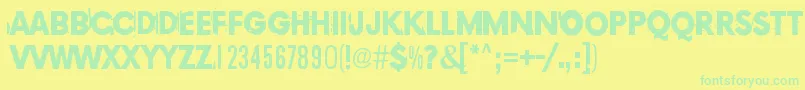 Fonte Copy239 – fontes verdes em um fundo amarelo