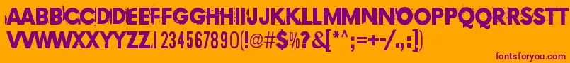 Copy239 Font – Purple Fonts on Orange Background