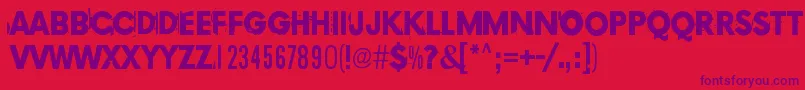 Police Copy239 – polices violettes sur fond rouge