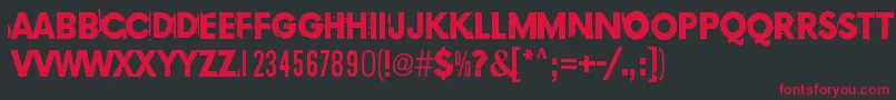 Copy239 Font – Red Fonts on Black Background
