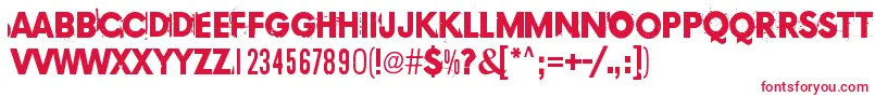 Copy239 Font – Red Fonts on White Background