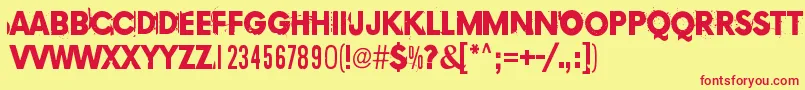 Copy239 Font – Red Fonts on Yellow Background