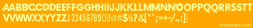 Copy239 Font – Yellow Fonts on Orange Background