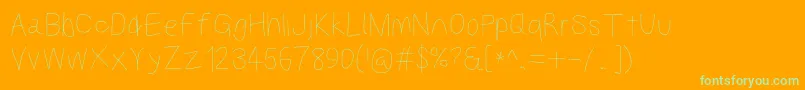 Kabinarg Font – Green Fonts on Orange Background