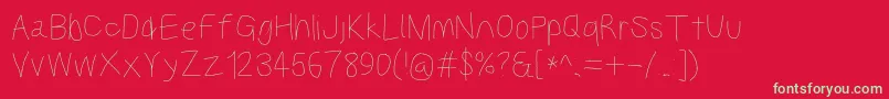 Kabinarg Font – Green Fonts on Red Background