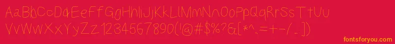 Kabinarg Font – Orange Fonts on Red Background