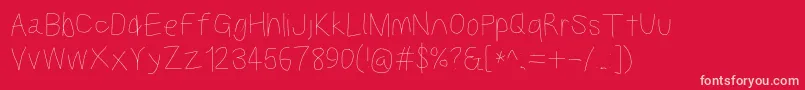 Kabinarg Font – Pink Fonts on Red Background