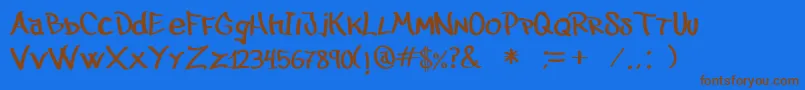 Juanalzada Font – Brown Fonts on Blue Background