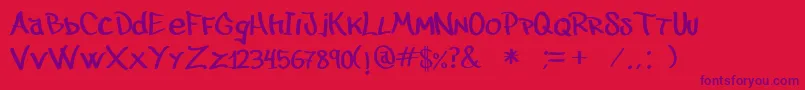Juanalzada Font – Purple Fonts on Red Background