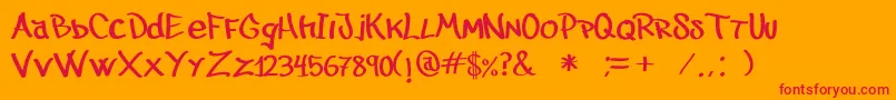 Juanalzada Font – Red Fonts on Orange Background