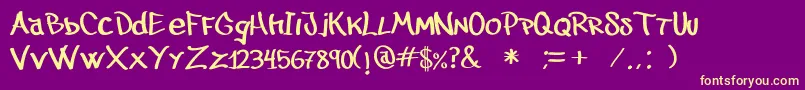 Juanalzada Font – Yellow Fonts on Purple Background