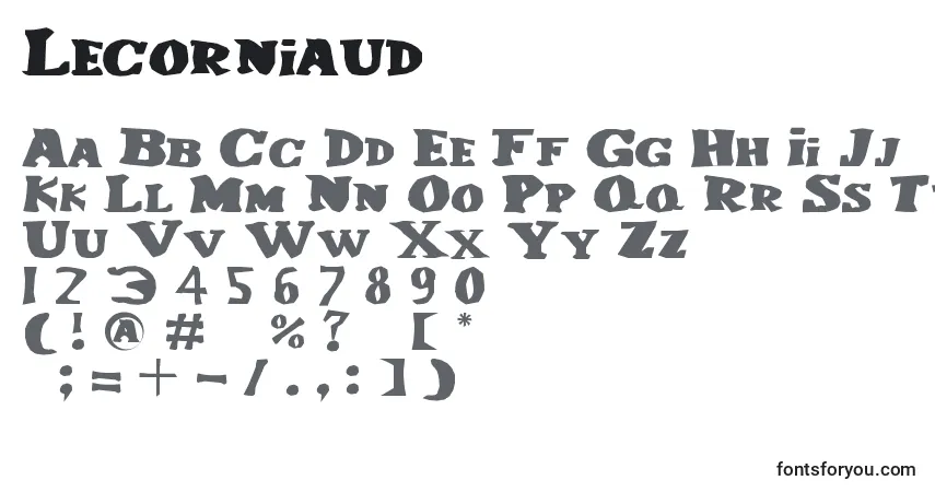 Lecorniaud-fontti – aakkoset, numerot, erikoismerkit