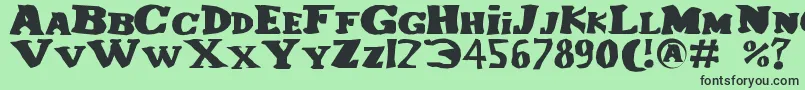 フォントLecorniaud – 緑の背景に黒い文字