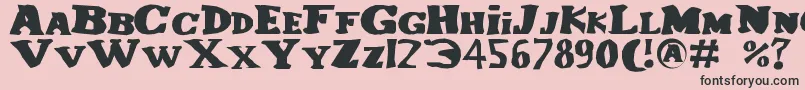 Lecorniaud-Schriftart – Schwarze Schriften auf rosa Hintergrund