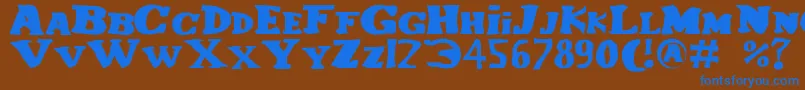 Lecorniaud Font – Blue Fonts on Brown Background