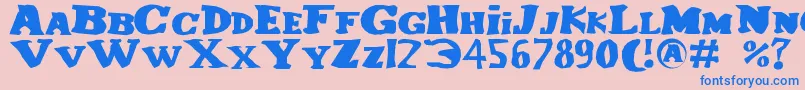 フォントLecorniaud – ピンクの背景に青い文字