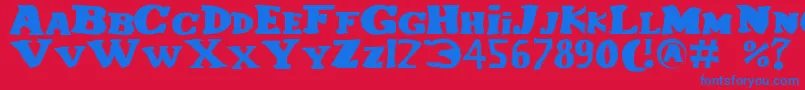 フォントLecorniaud – 赤い背景に青い文字