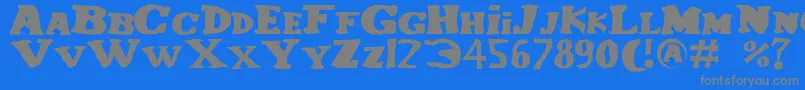 Lecorniaud-fontti – harmaat kirjasimet sinisellä taustalla