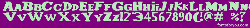 Lecorniaud-fontti – vihreät fontit violetilla taustalla