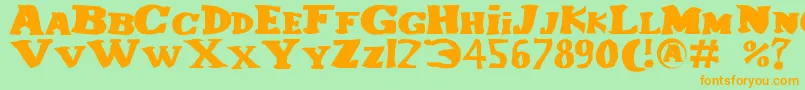 Lecorniaud Font – Orange Fonts on Green Background