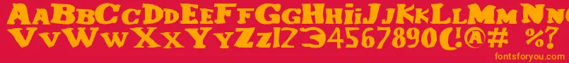 Lecorniaud Font – Orange Fonts on Red Background