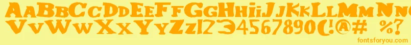 Lecorniaud Font – Orange Fonts on Yellow Background