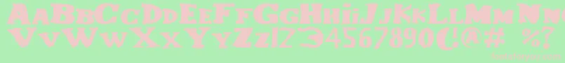 Lecorniaud-fontti – vaaleanpunaiset fontit vihreällä taustalla