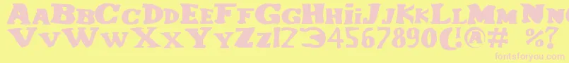 Lecorniaud Font – Pink Fonts on Yellow Background