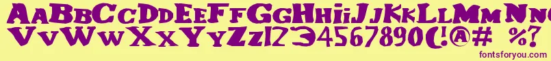 Lecorniaud Font – Purple Fonts on Yellow Background
