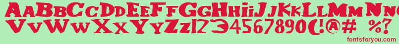 Lecorniaud-fontti – punaiset fontit vihreällä taustalla