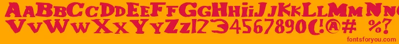 Lecorniaud Font – Red Fonts on Orange Background