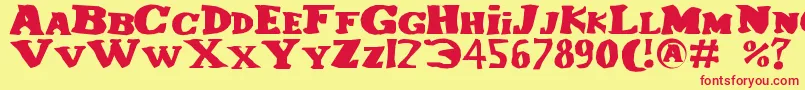 Lecorniaud Font – Red Fonts on Yellow Background