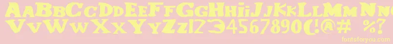Lecorniaud Font – Yellow Fonts on Pink Background