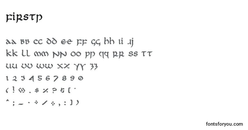 Schriftart Firstp – Alphabet, Zahlen, spezielle Symbole