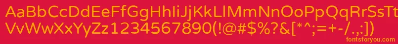 フォントVarelaroundRegular – 赤い背景にオレンジの文字