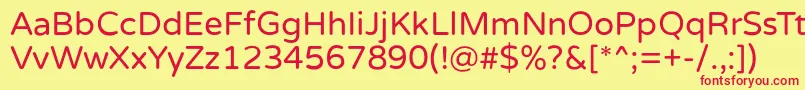 VarelaroundRegular Font – Red Fonts on Yellow Background